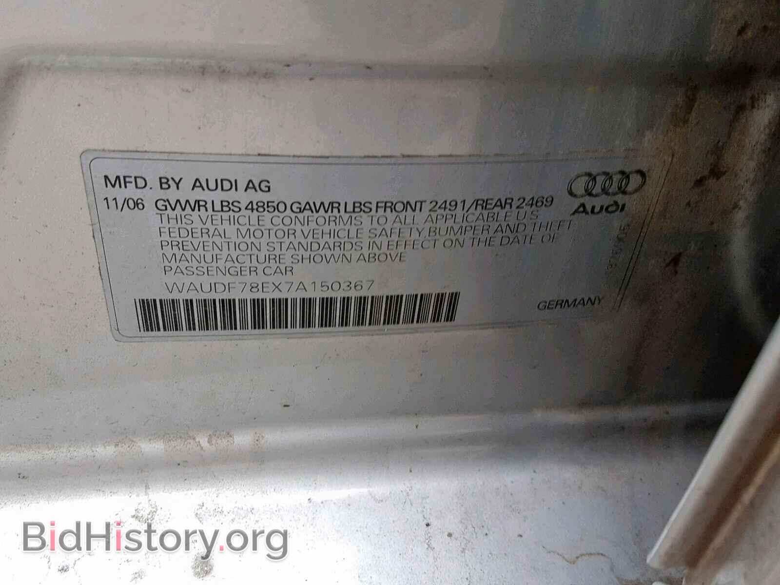 2007 AUDI A4 - VIN: WAUDF78EX7A150367 - Фото 10