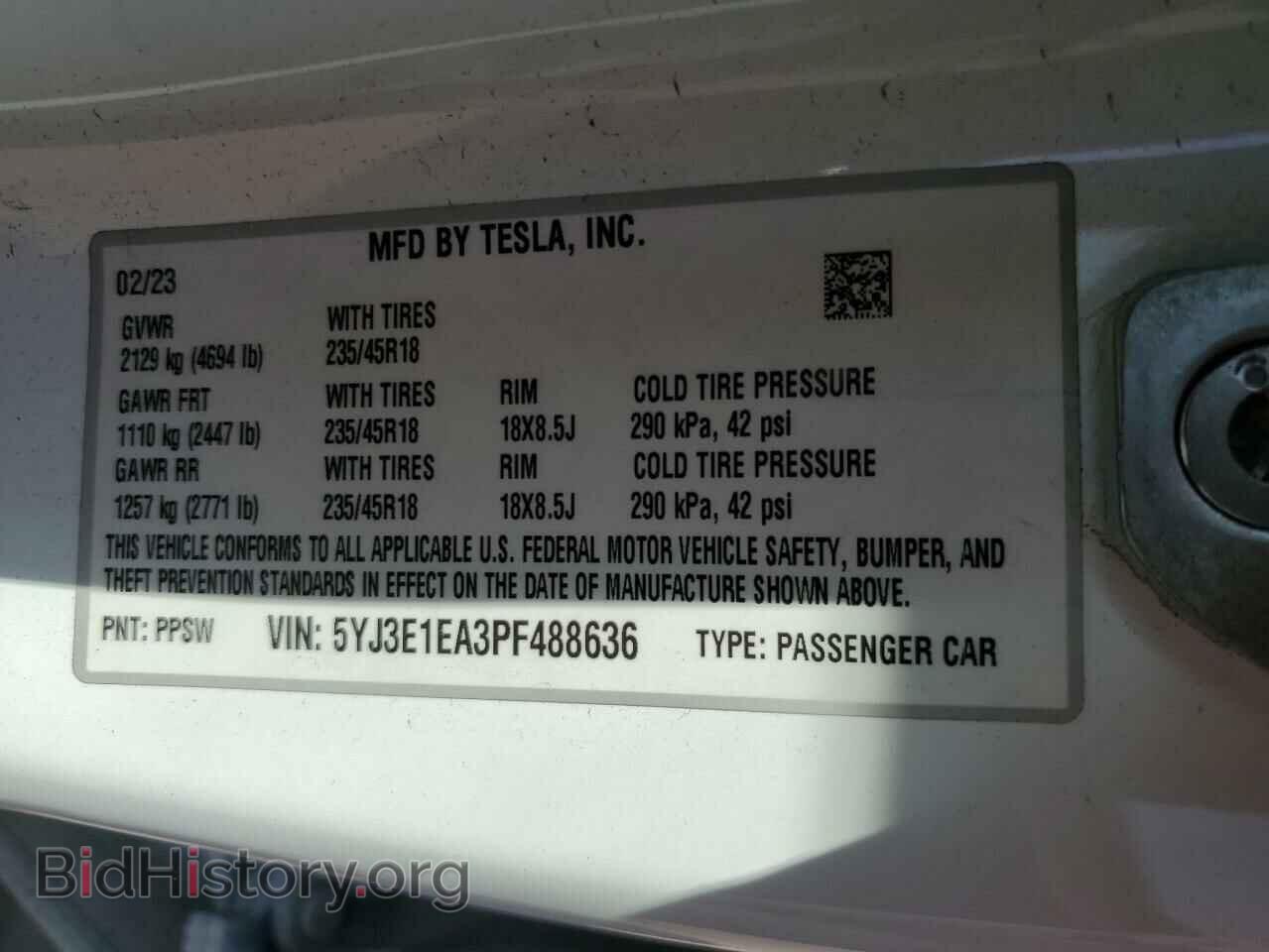 2023 TESLA MODEL 3 - VIN: 5YJ3E1EA3PF488636 - Фото 12