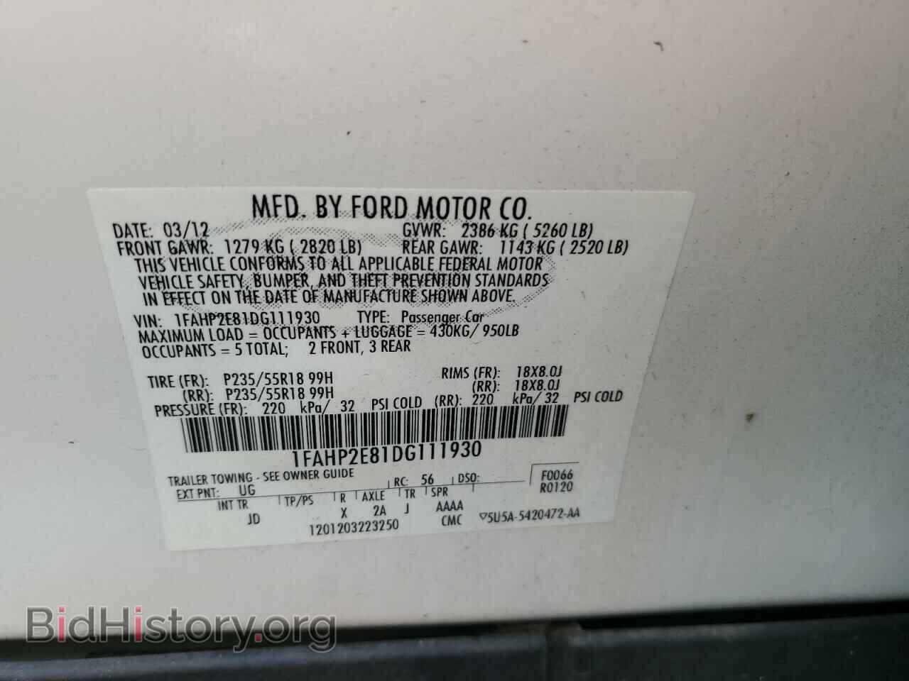 2013 FORD TAURUS - VIN: 1FAHP2E81DG111930 - Photo 10