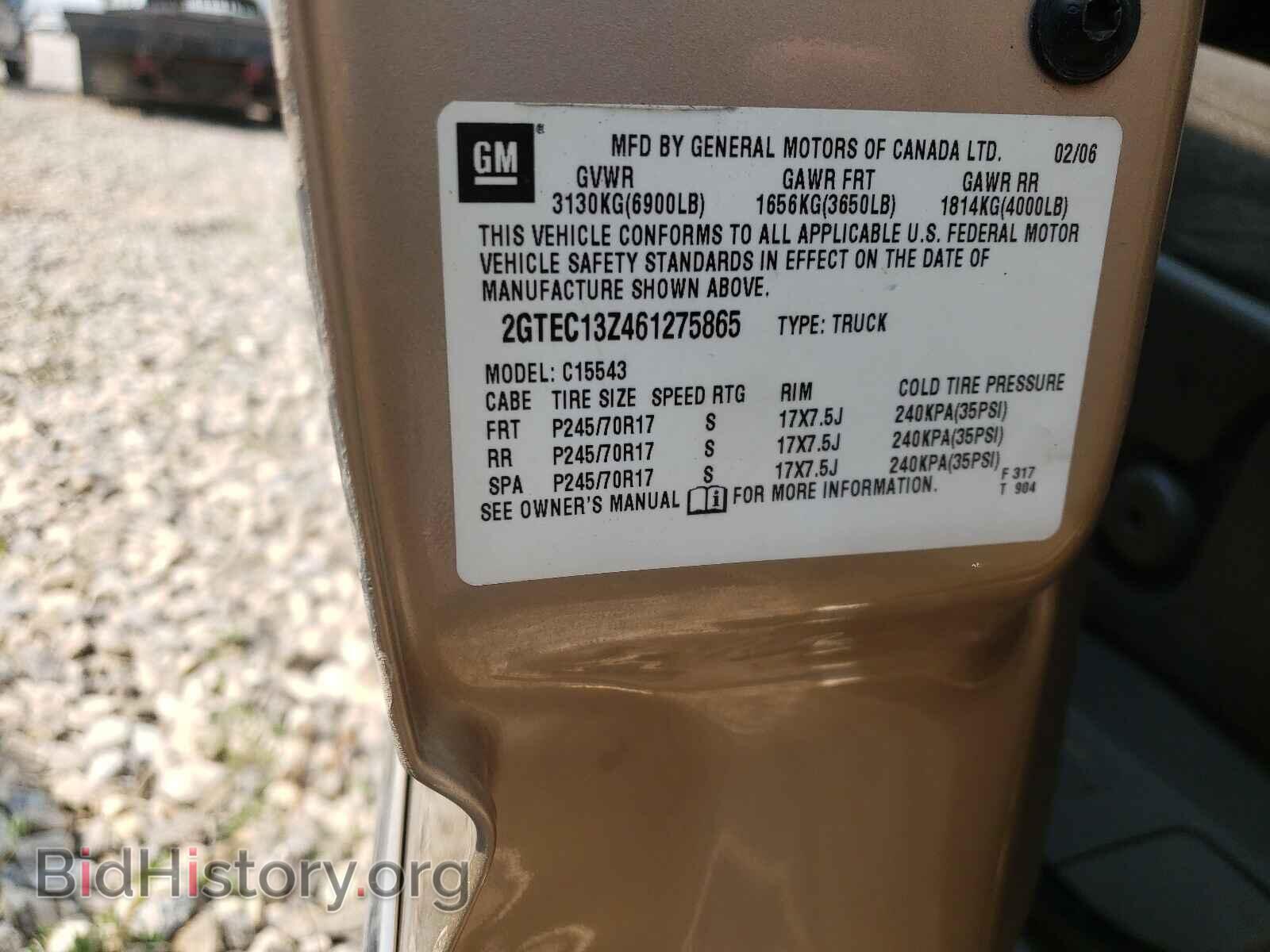 2006 GMC SIERRA - VIN: 2GTEC13Z461275865 - Фото 10