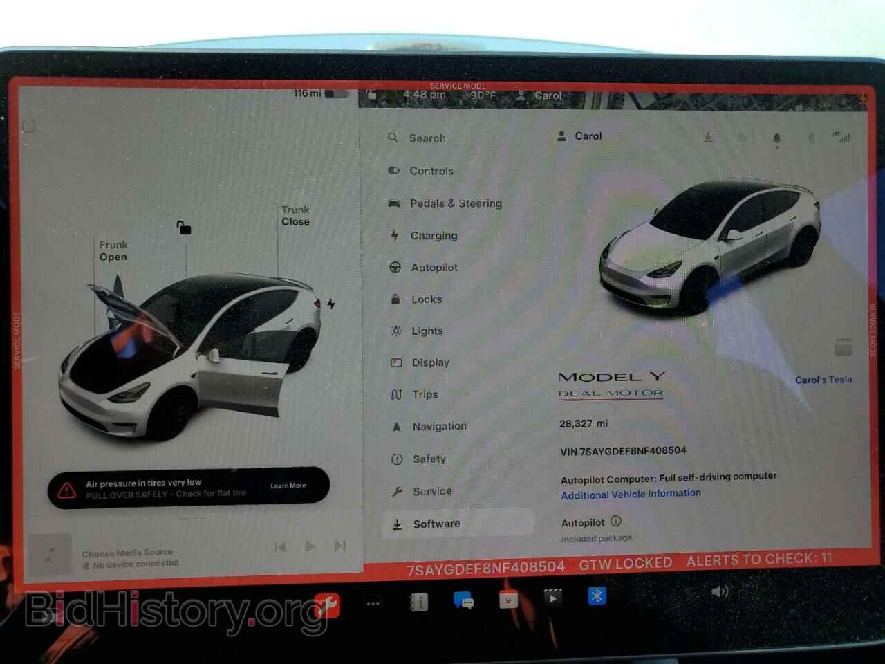 2022 TESLA MODEL Y - VIN: 7SAYGDEF8NF408504 - Фото 9