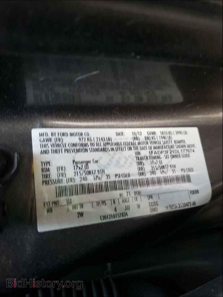 2013 FORD FOCUS - VIN: 1FADP3F21DL177674 - Фото 10