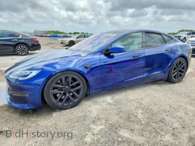 2021 Tesla MODEL S, blue — VIN 5YJSA1E63MF446790, Copart