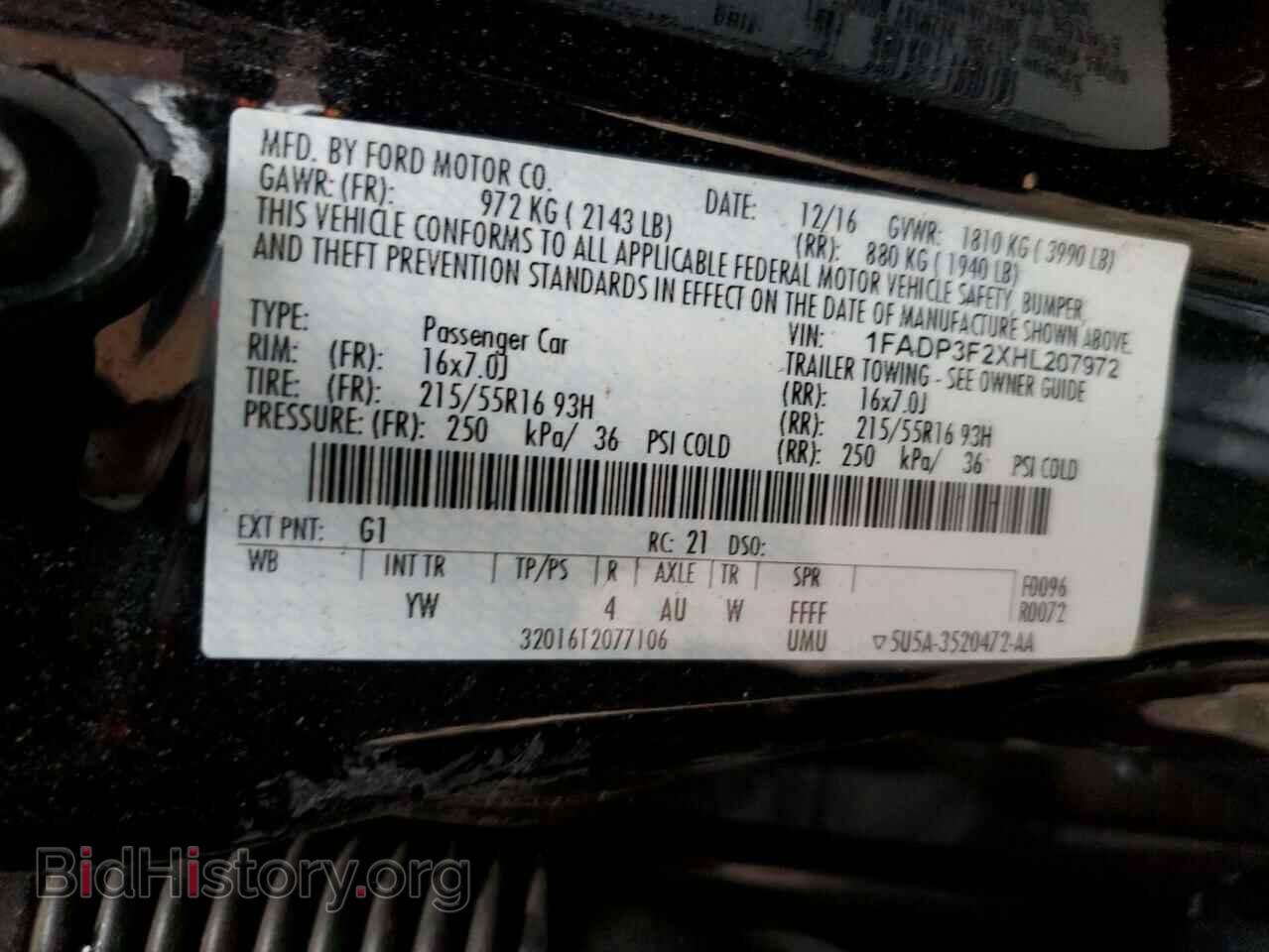2017 FORD FOCUS - VIN: 1FADP3F2XHL207972 - Фото 13