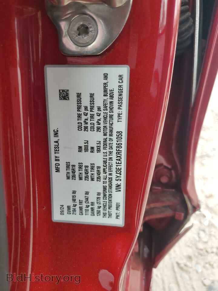2024 TESLA MODEL 3 - VIN: 5YJ3E1EAXRF861058 - Фото 12
