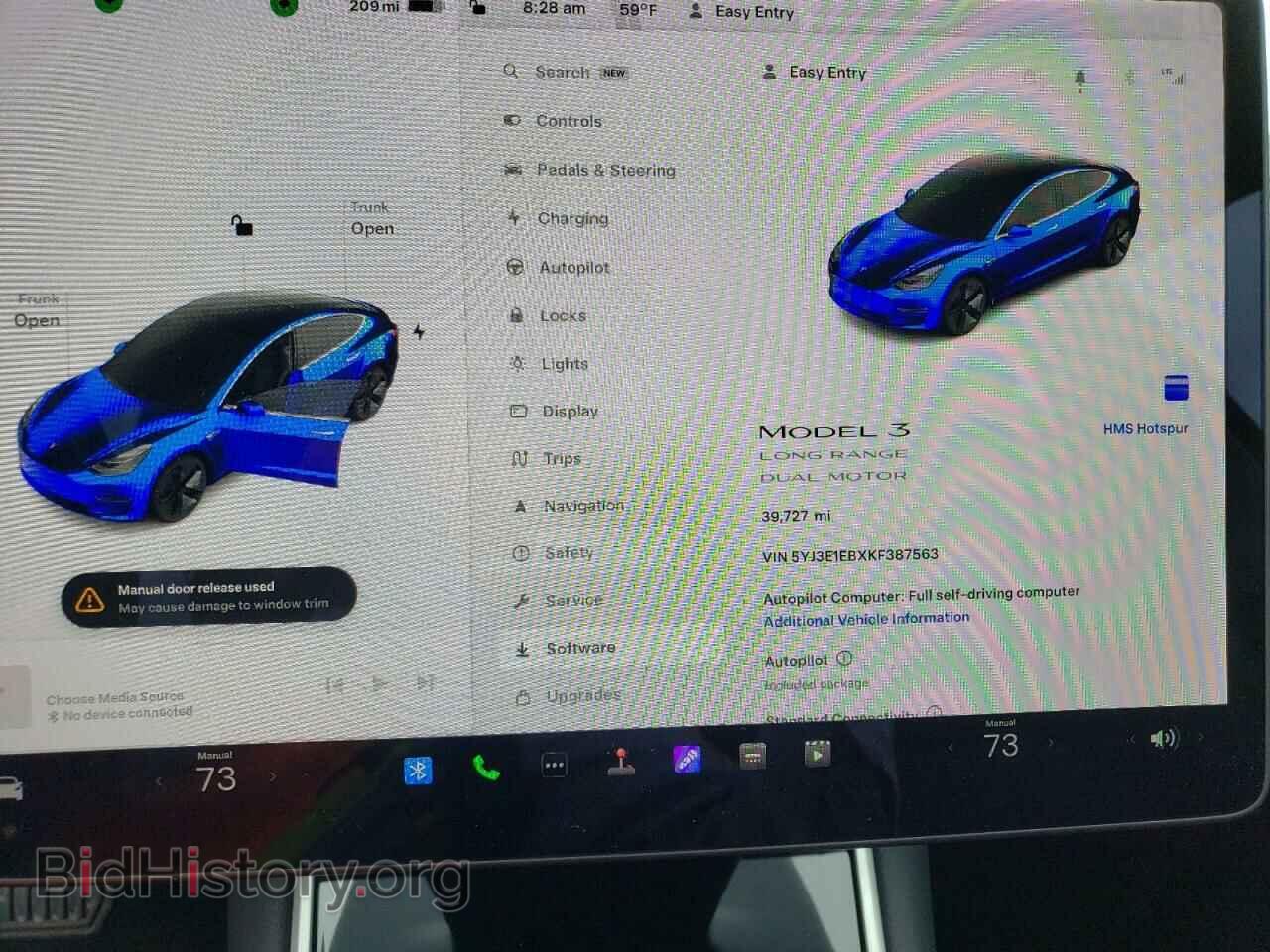 2019 TESLA MODEL 3 - VIN: 5YJ3E1EBXKF387563 - Фото 9