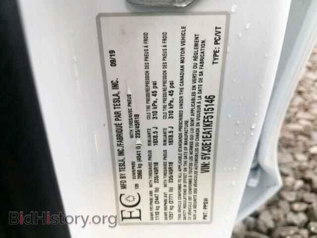 2019 TESLA MODEL 3 - VIN: 5YJ3E1EA1KF515146 - Photo 10