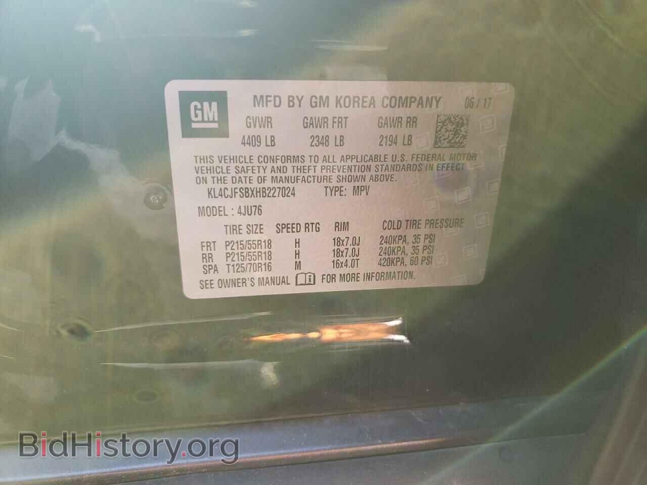 2017 BUICK ENCORE - VIN: KL4CJFSBXHB227024 - Фото 10