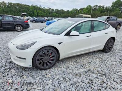 2021 Tesla MODEL 3, white — VIN 5YJ3E1EC2MF020233, Copart