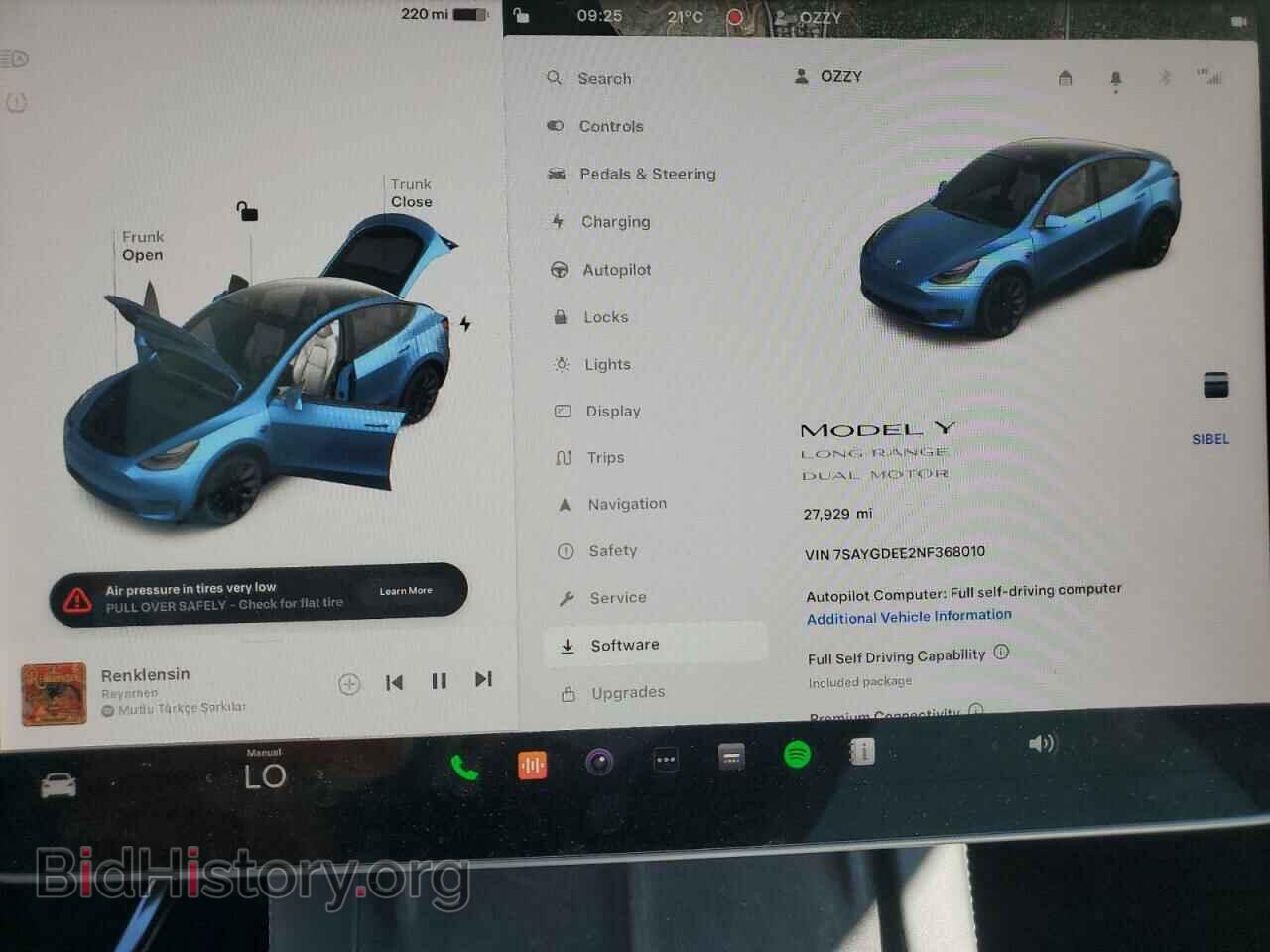2022 TESLA MODEL Y - VIN: 7SAYGDEE2NF368010 - Фото 9