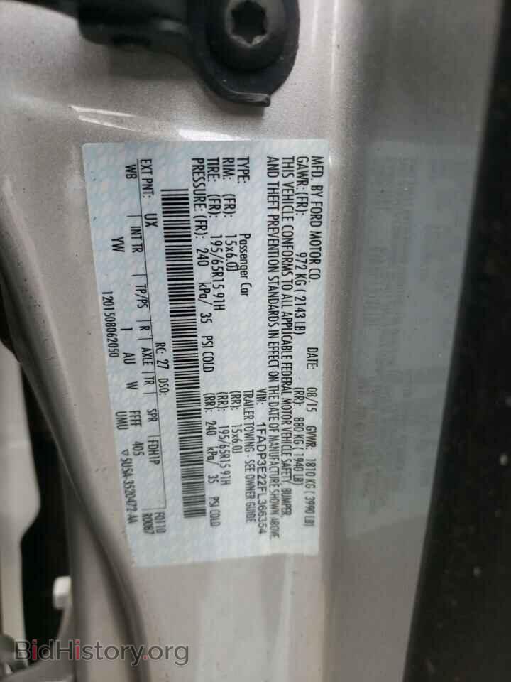 2015 FORD FOCUS - VIN: 1FADP3E22FL366354 - Фото 10