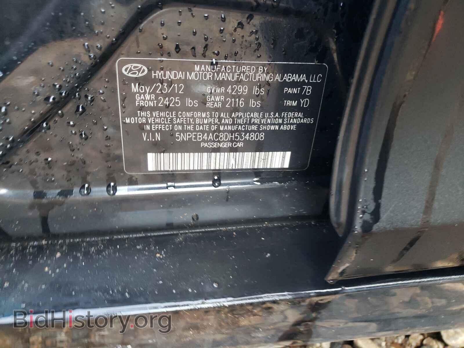 2013 HYUNDAI SONATA - VIN: 5NPEB4AC8DH534808 - Фото 10