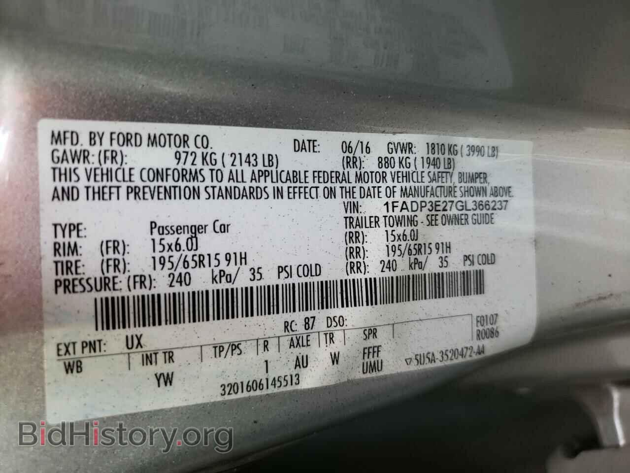 2016 FORD FOCUS - VIN: 1FADP3E27GL366237 - Фото 10