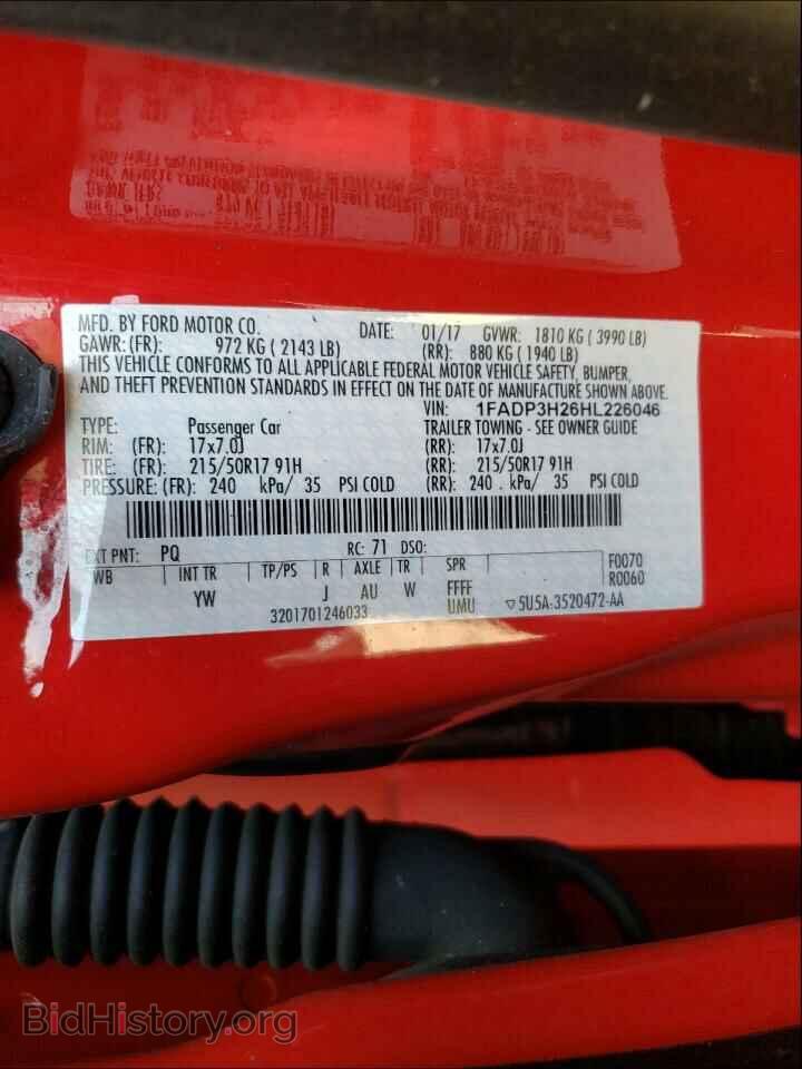 2017 FORD FOCUS - VIN: 1FADP3H26HL226046 - Фото 10