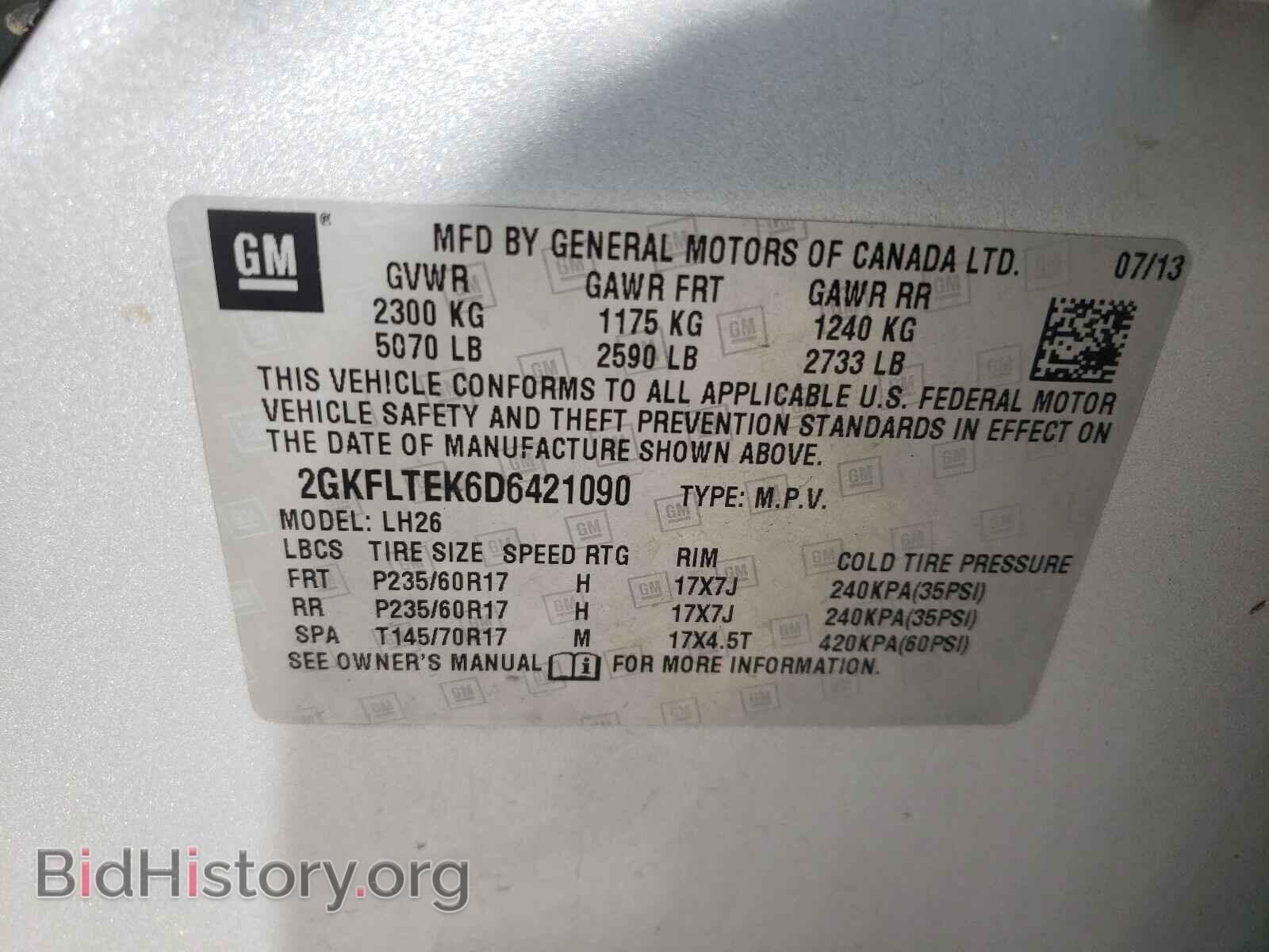 2013 GMC TERRAIN - VIN: 2GKFLTEK6D6421090 - Photo 10