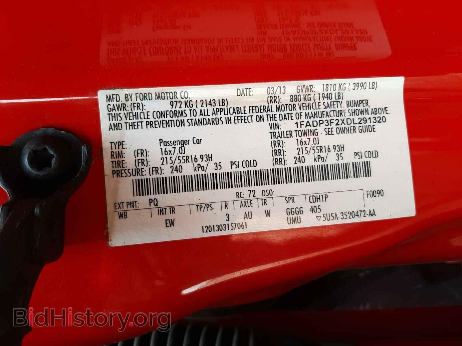2013 FORD FOCUS - VIN: 1FADP3F2XDL291320 - Фото 10