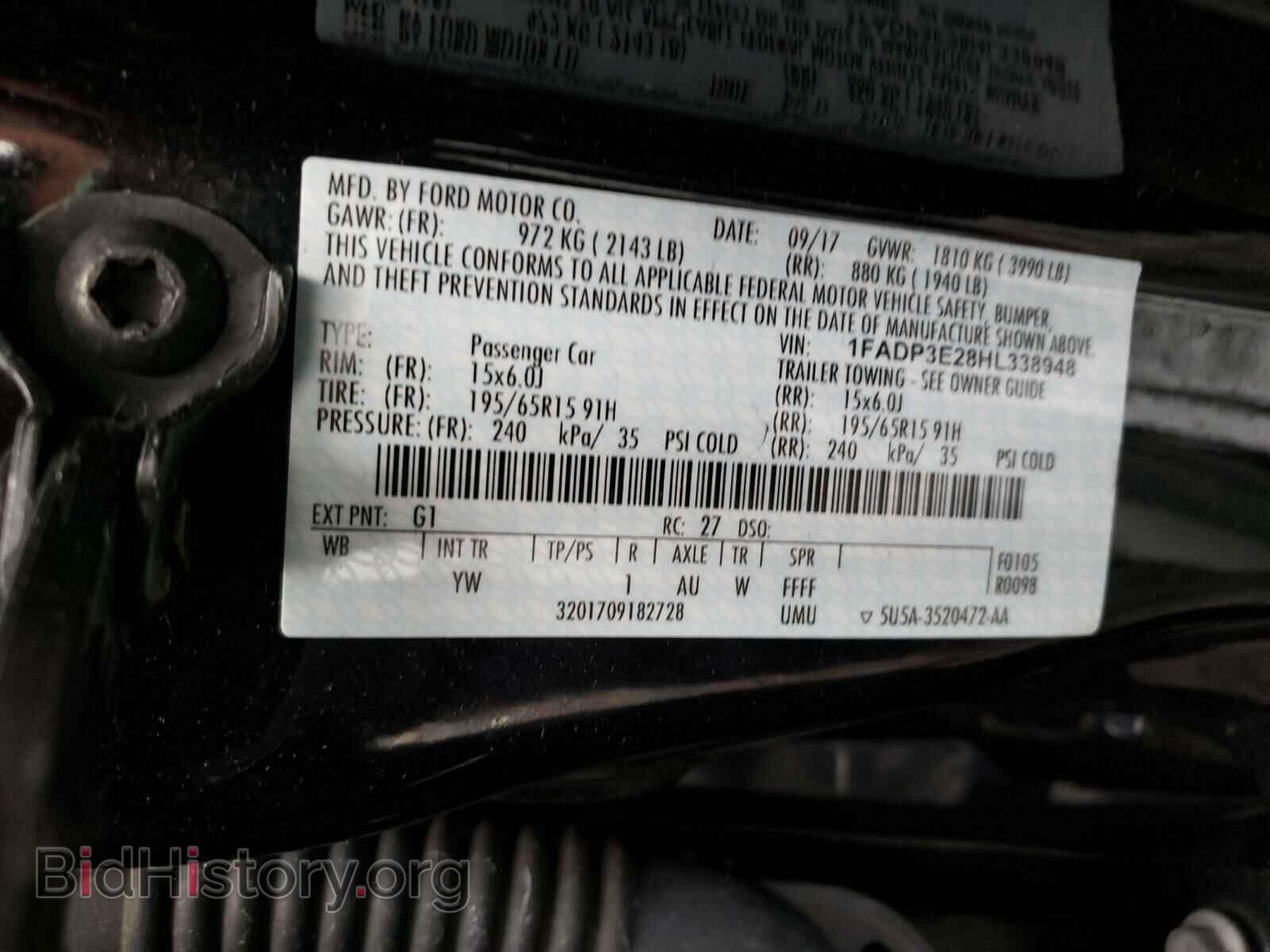 2017 FORD FOCUS - VIN: 1FADP3E28HL338948 - Фото 10