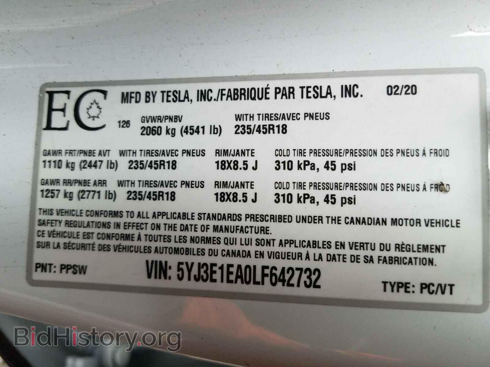 2020 TESLA MODEL 3 - VIN: 5YJ3E1EA0LF642732 - Photo 10