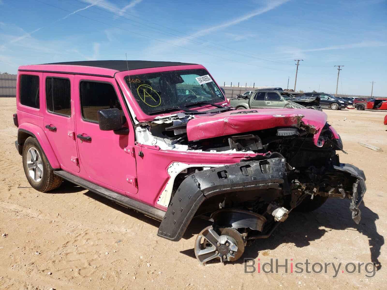 Report 1C4HJXEN4KW534888 JEEP WRANGLER 2019 PINK GAS - price and damage  history