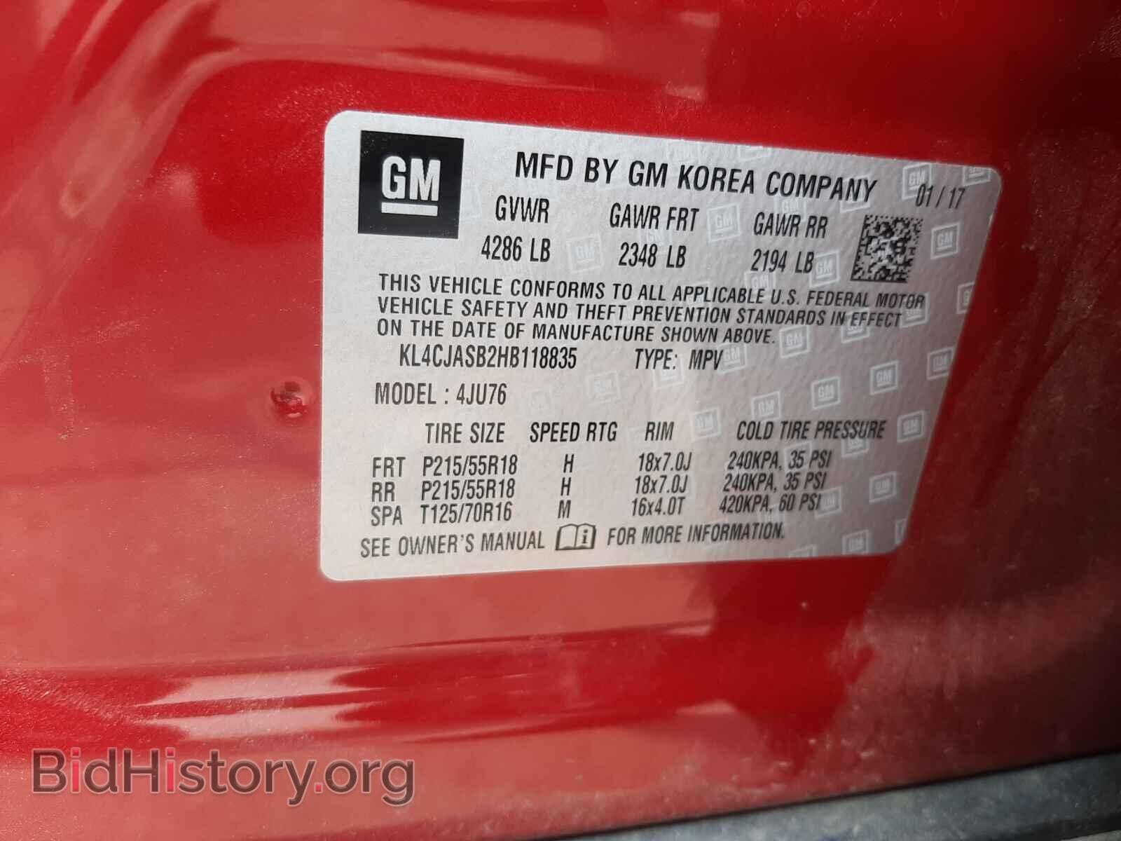 2017 BUICK ENCORE - VIN: KL4CJASB2HB118835 - Photo 10