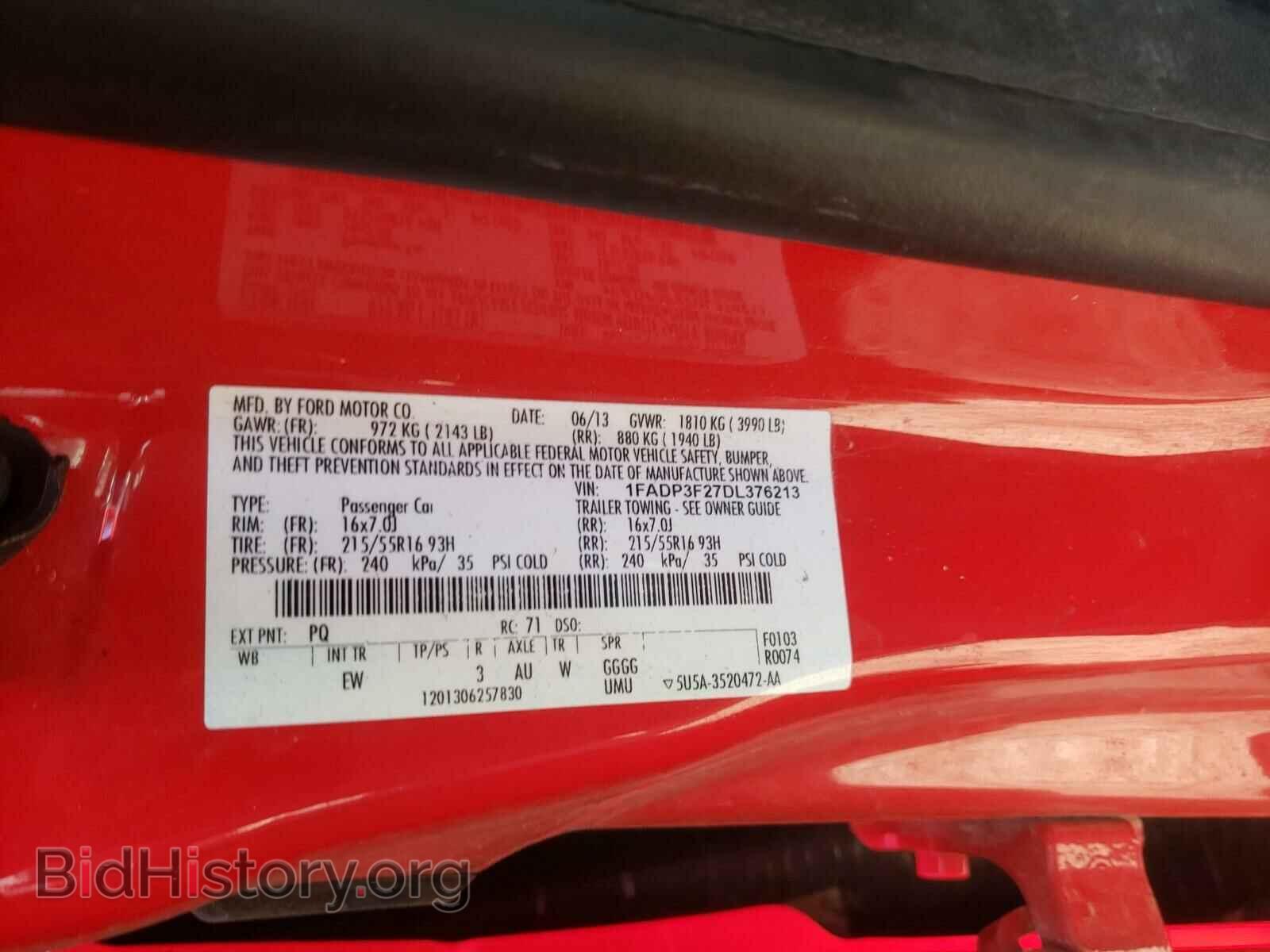 2013 FORD FOCUS - VIN: 1FADP3F27DL376213 - Фото 10