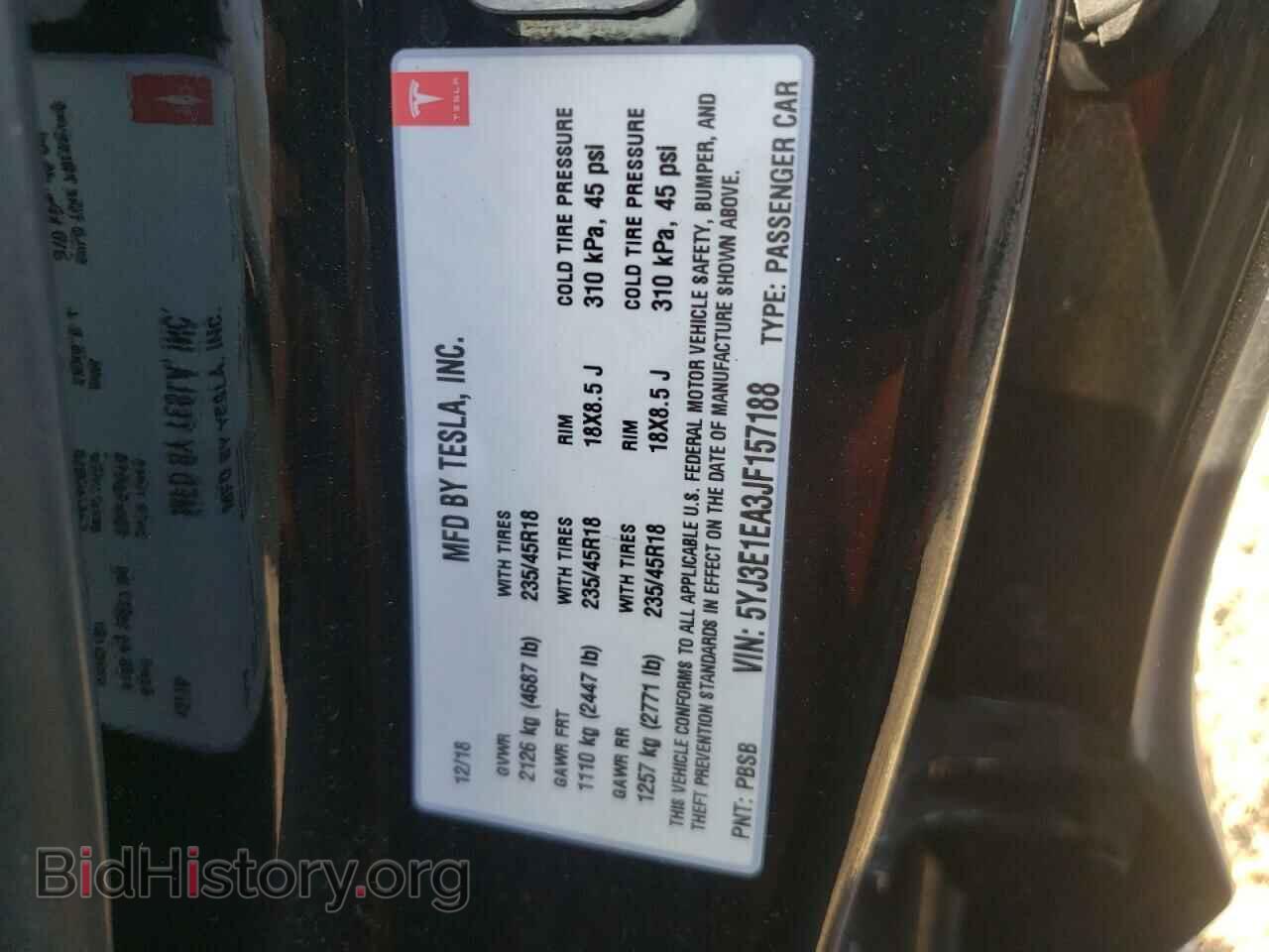 2018 TESLA MODEL 3 - VIN: 5YJ3E1EA3JF157188 - Photo 10
