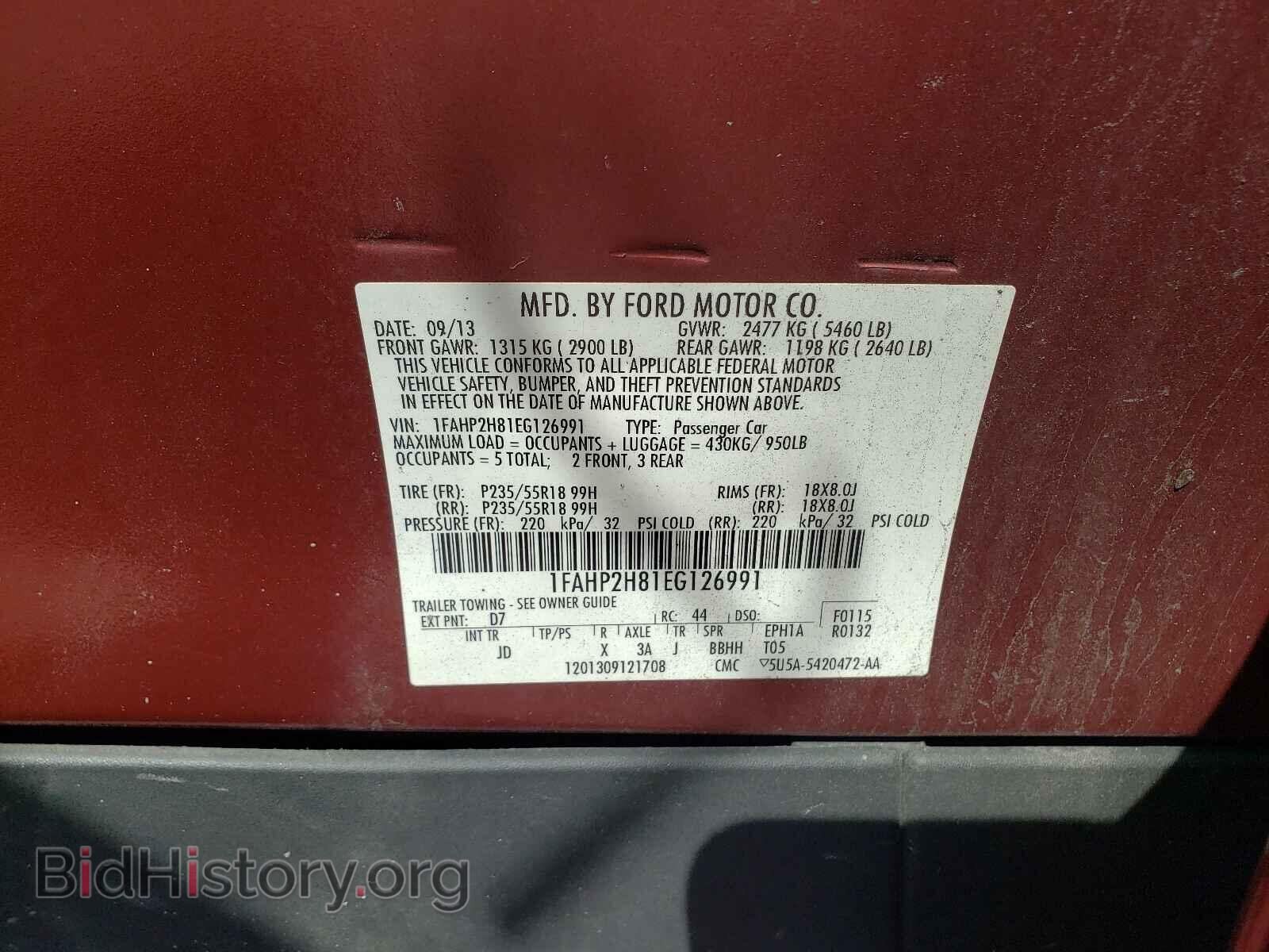 2014 FORD TAURUS - VIN: 1FAHP2H81EG126991 - Photo 10