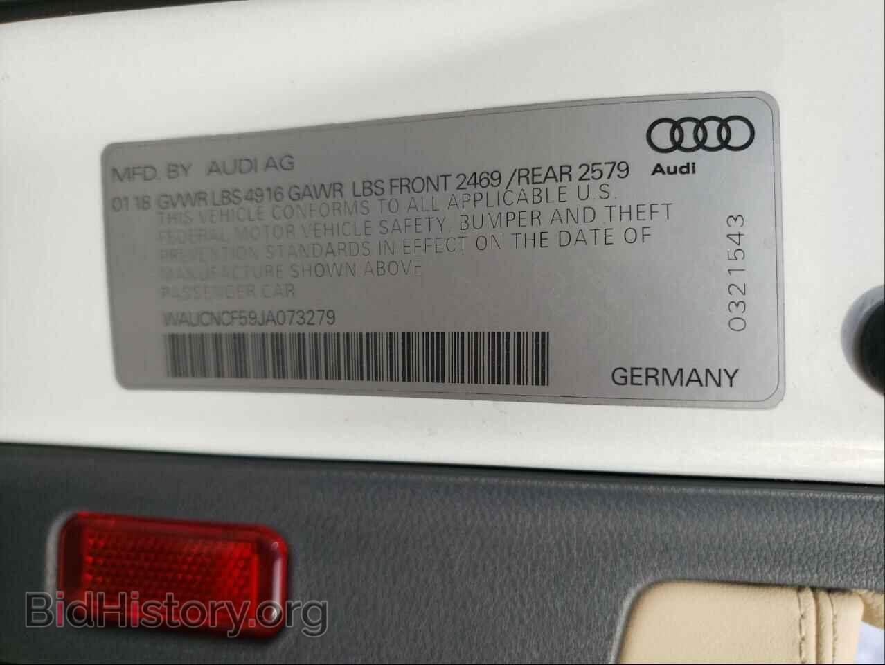 2018 AUDI A5 - VIN: WAUCNCF59JA073279 - Фото 10