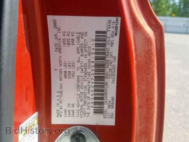 2009 MITSUBISHI ECLIPSE - VIN: 4A3AK24F99E019412 - Фото 10
