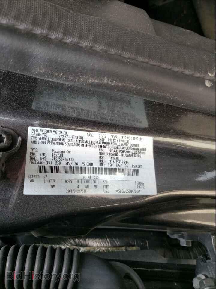 2017 FORD FOCUS - VIN: 1FADP3F28HL223605 - Фото 10