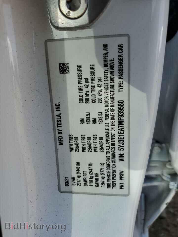 2021 TESLA MODEL 3 - VIN: 5YJ3E1EA7MF939580 - Photo 12