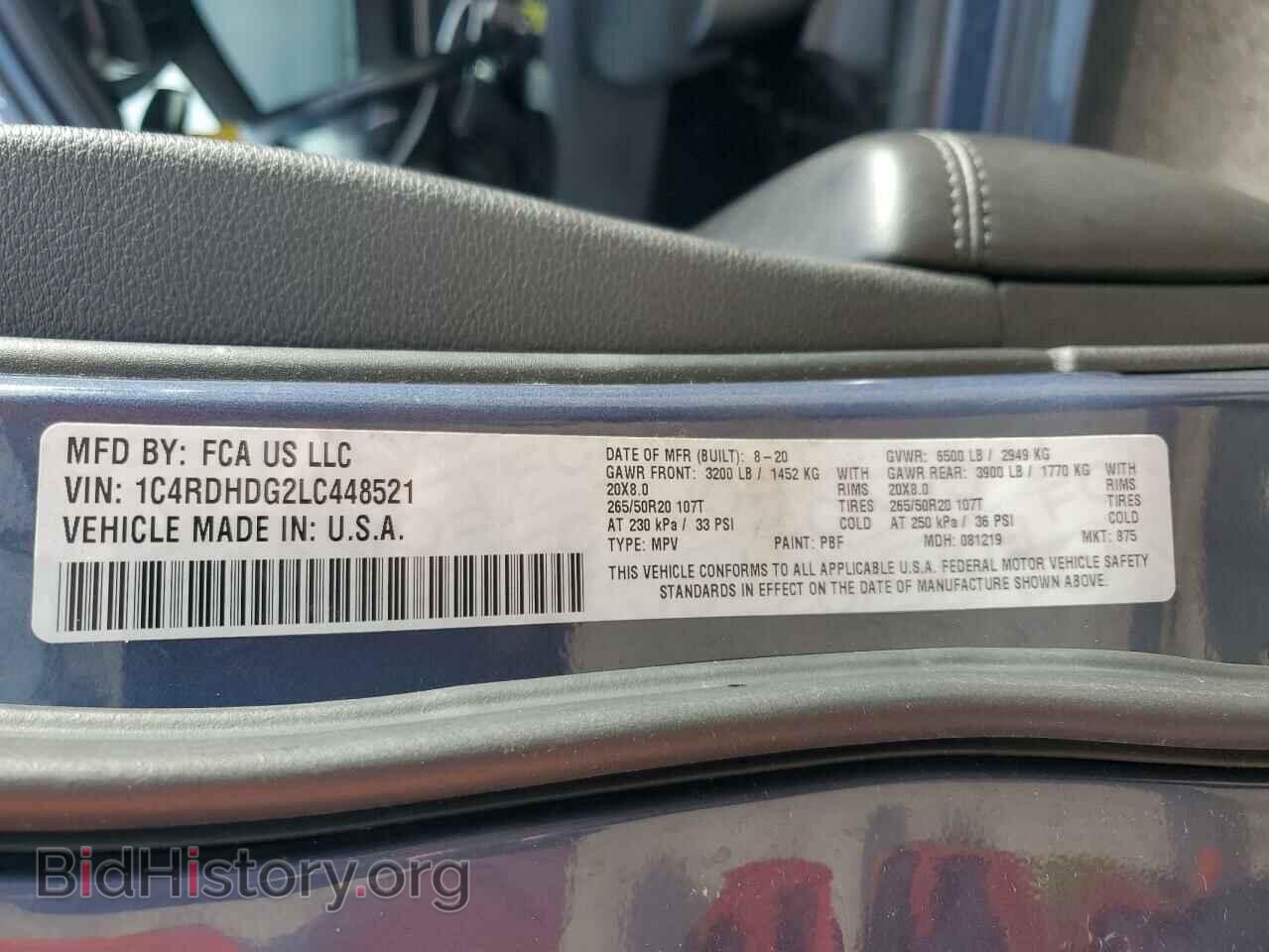 2020 DODGE DURANGO - VIN: 1C4RDHDG2LC448521 - Фото 13