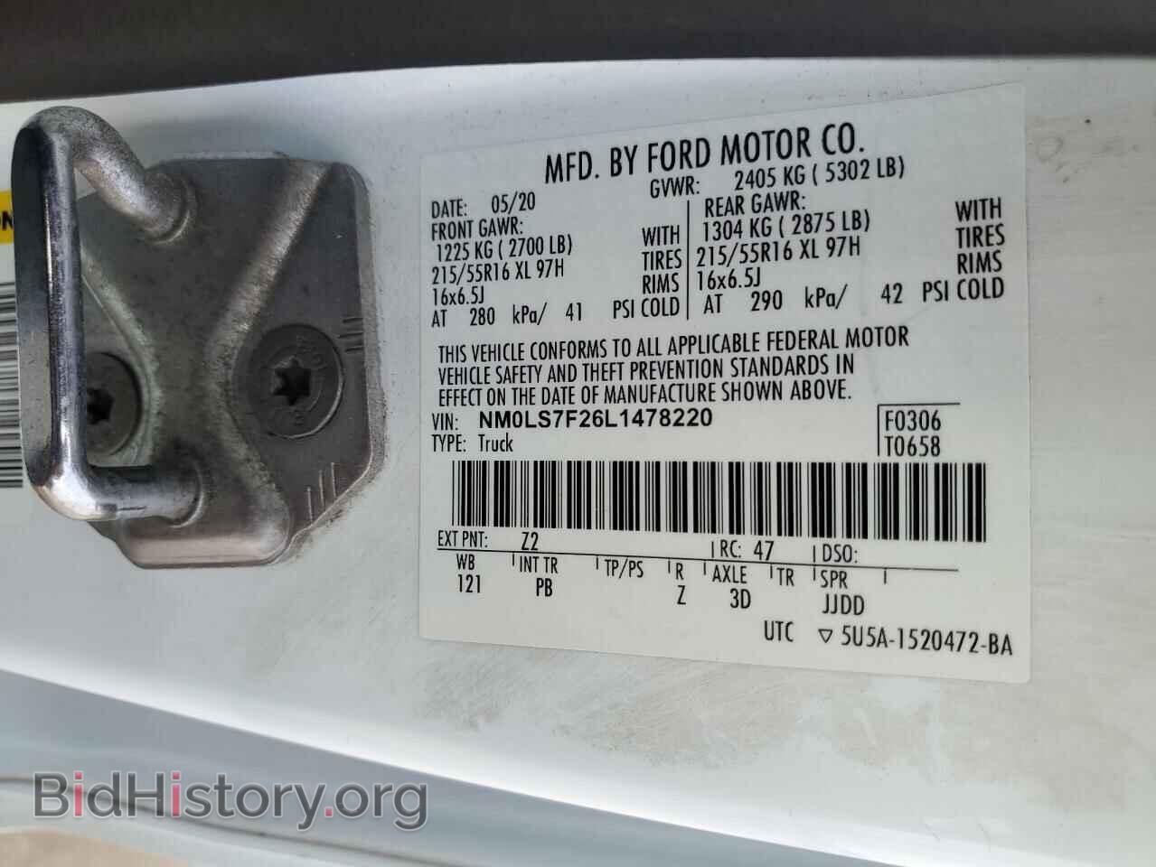 2020 FORD TRANSIT - VIN: NM0LS7F26L1478220 - Фото 13