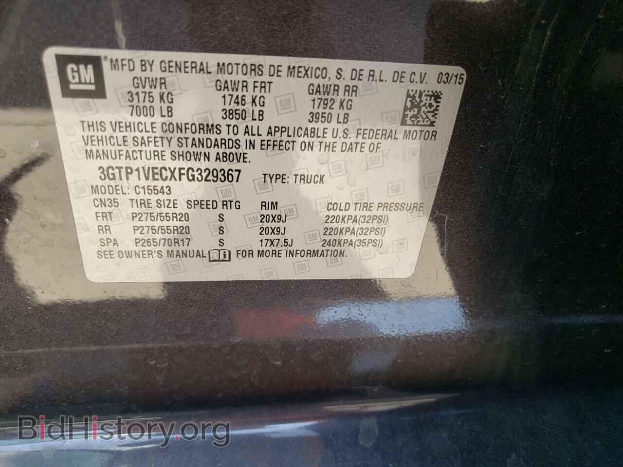 2015 GMC SIERRA - VIN: 3GTP1VECXFG329367 - Photo 10