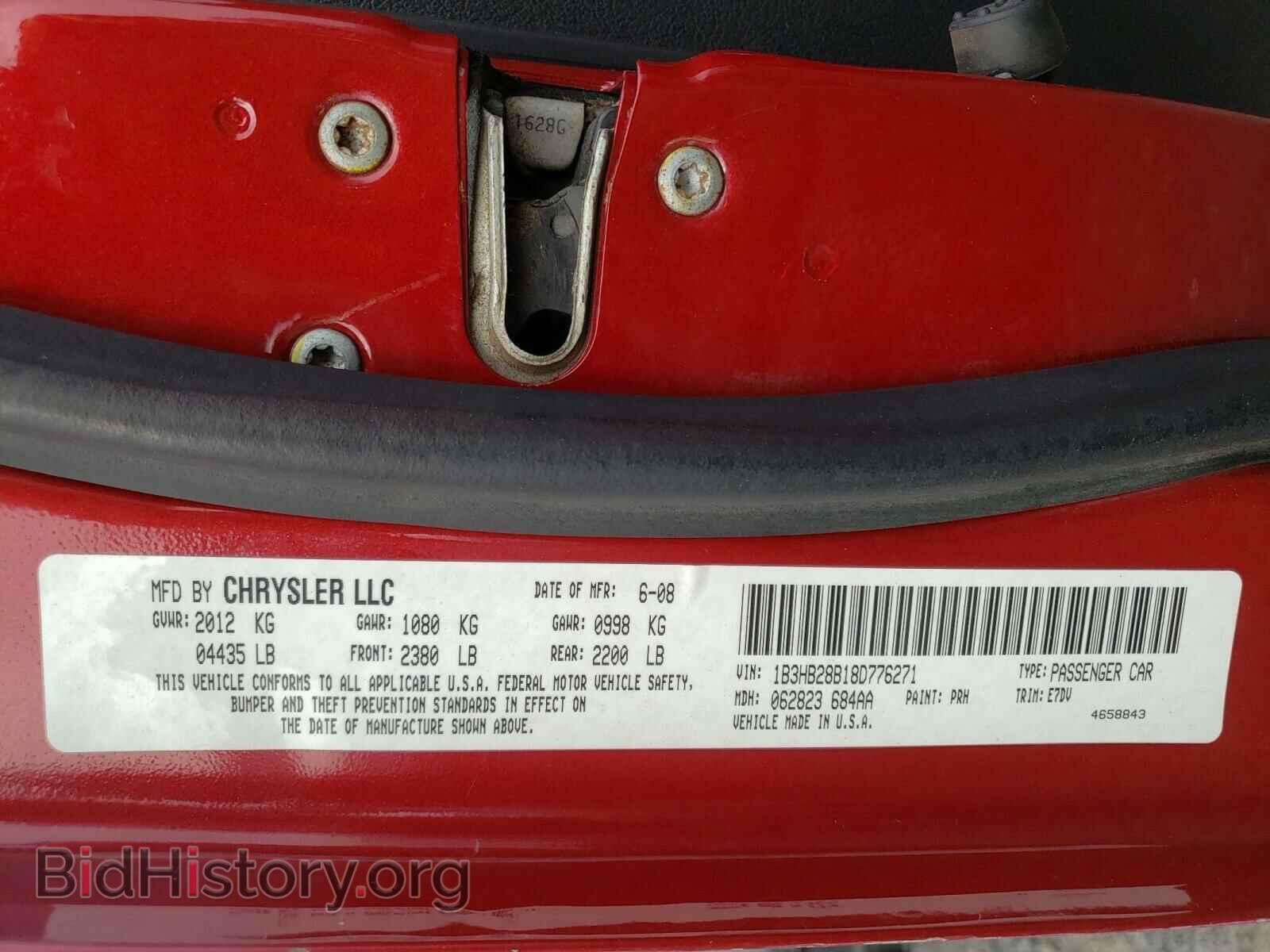 2008 DODGE CALIBER - VIN: 1B3HB28B18D776271 - Photo 10