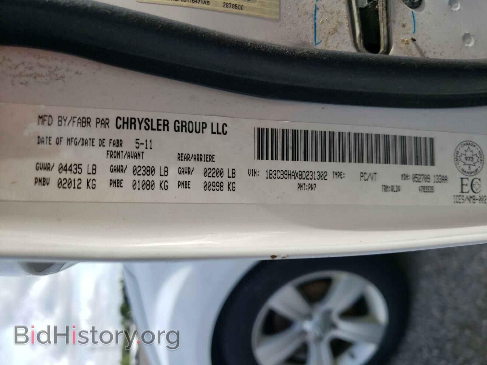 2011 DODGE CALIBER - VIN: 1B3CB9HAXBD231302 - Фото 10