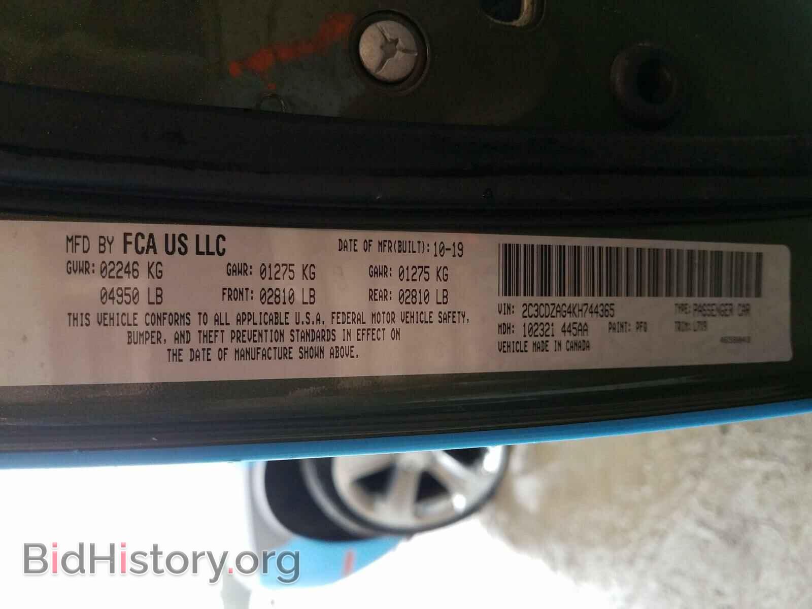 2019 DODGE CHALLENGER - VIN: 2C3CDZAG4KH744365 - Photo 10