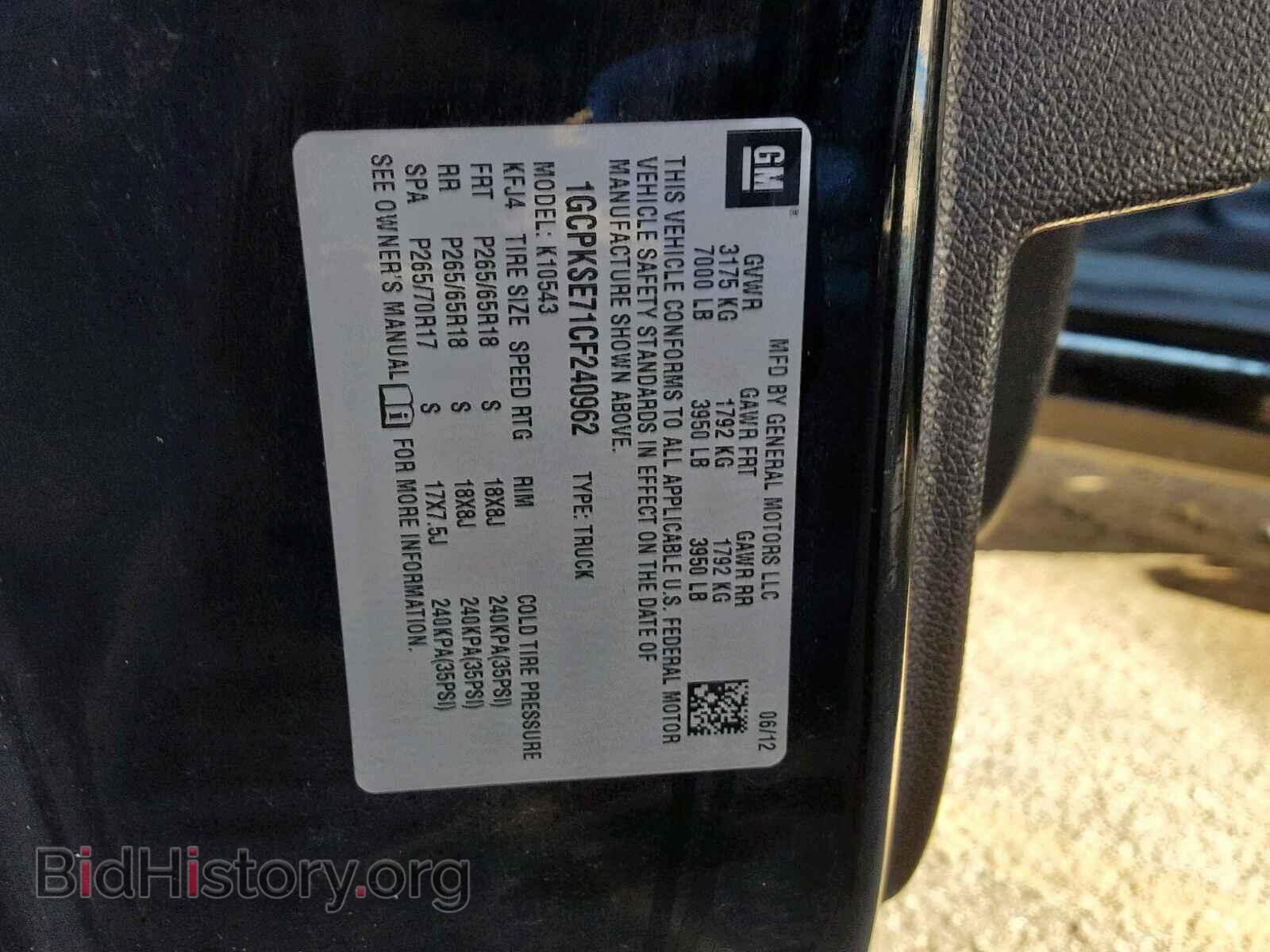 2012 CHEVROLET SILVERADO - VIN: 1GCPKSE71CF240962 - Фото 10