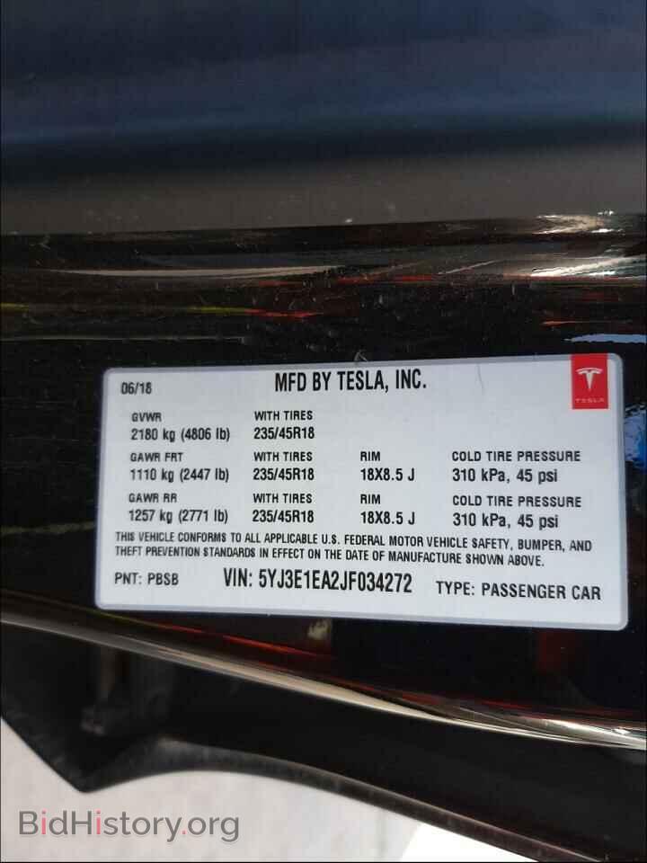 2018 TESLA MODEL 3 - VIN: 5YJ3E1EA2JF034272 - Photo 10