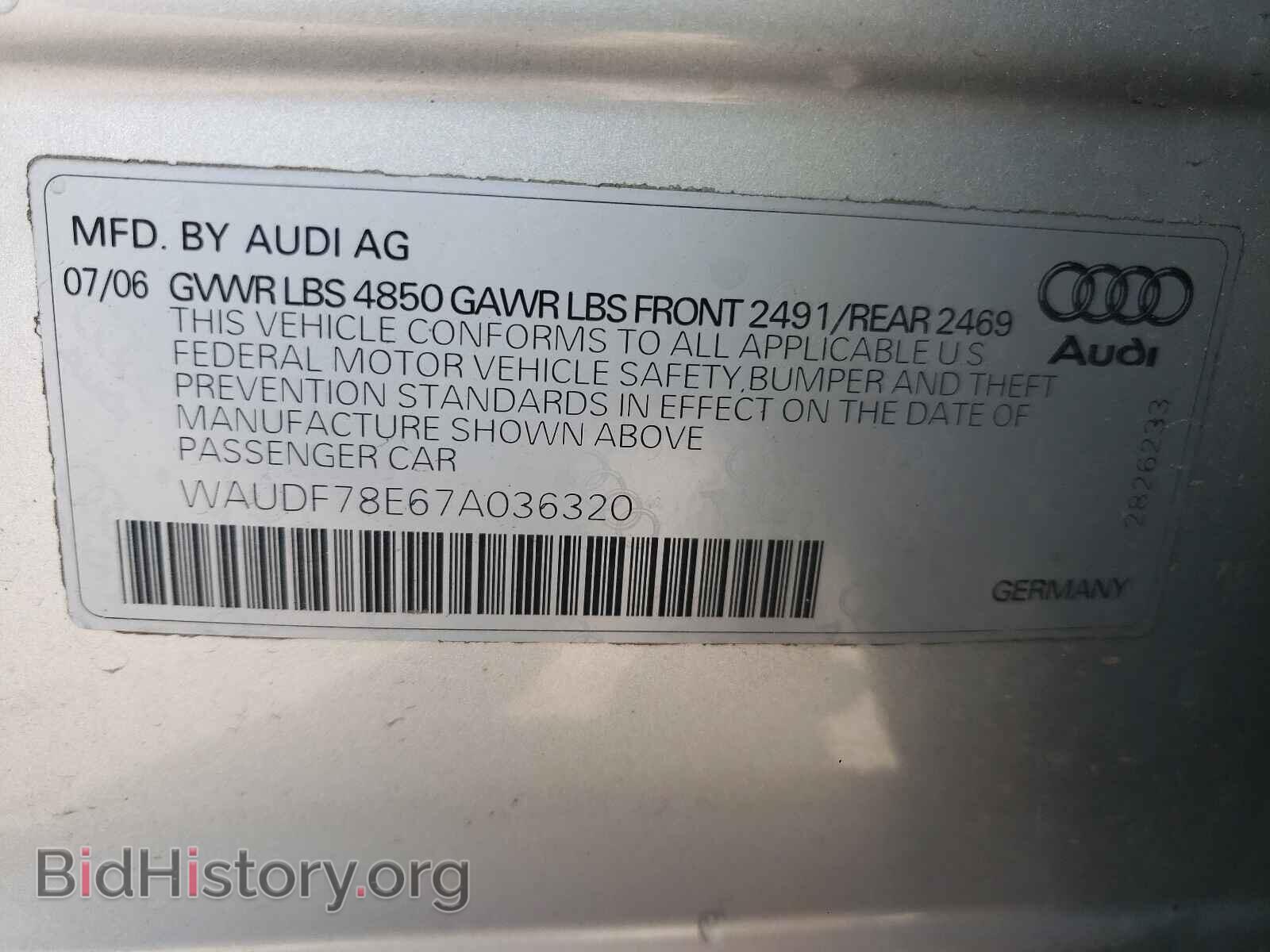 2007 AUDI A4 - VIN: WAUDF78E67A036320 - Photo 10
