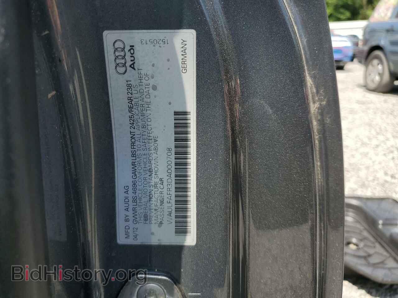 2013 AUDI A5 - VIN: WAULFAFR3DA000708 - Фото 12