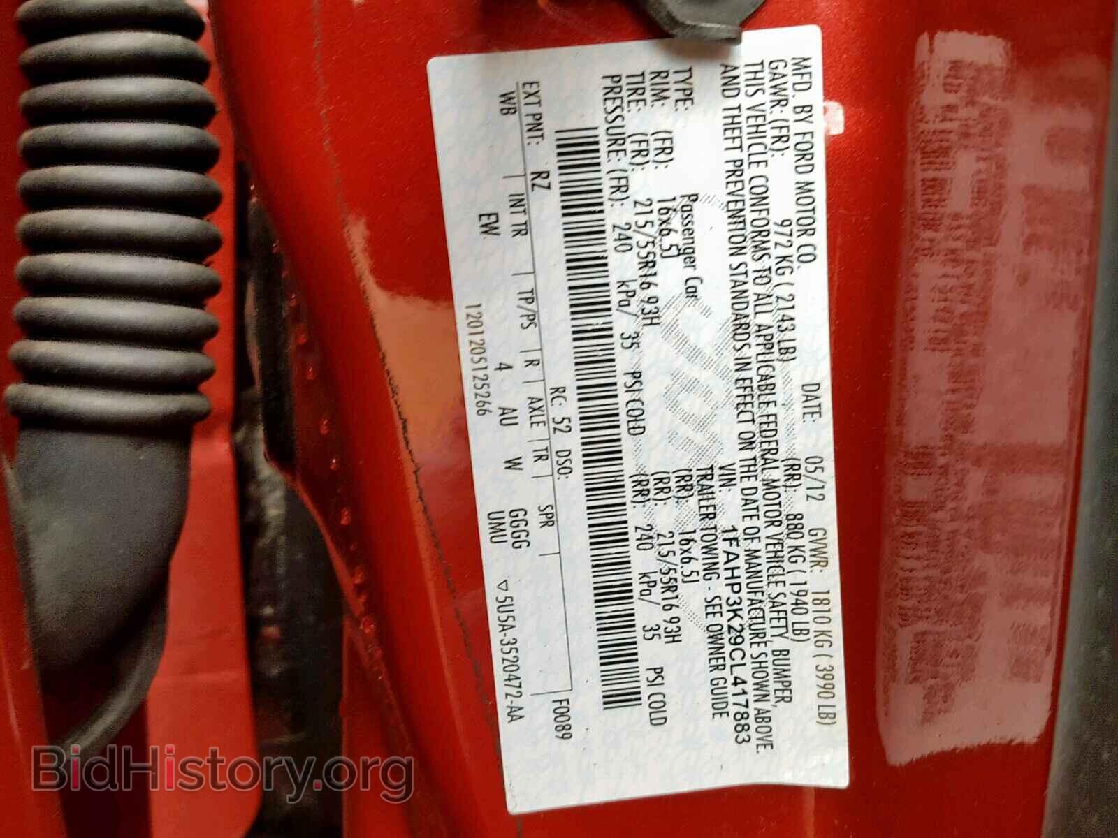 2012 FORD FOCUS - VIN: 1FAHP3K29CL417883 - Фото 10