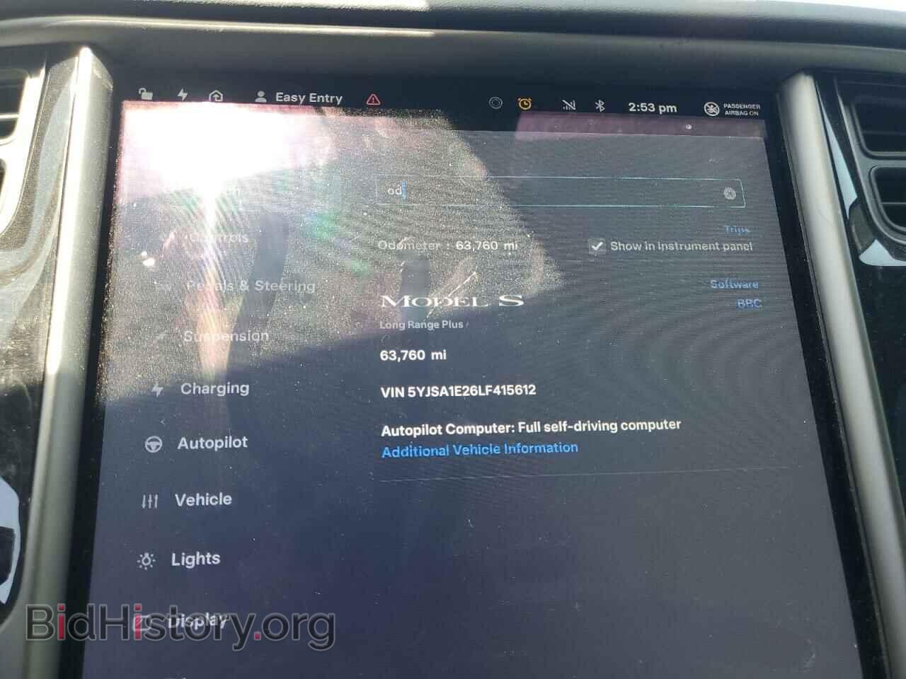 2020 TESLA MODEL S - VIN: 5YJSA1E26LF415612 - Фото 9