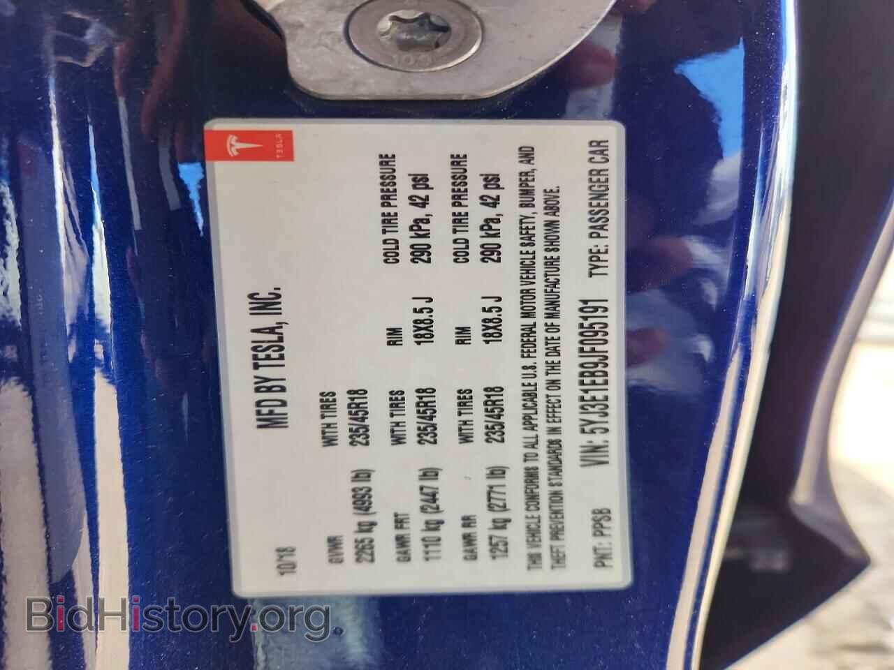 2018 TESLA MODEL 3 - VIN: 5YJ3E1EB9JF095191 - Фото 12