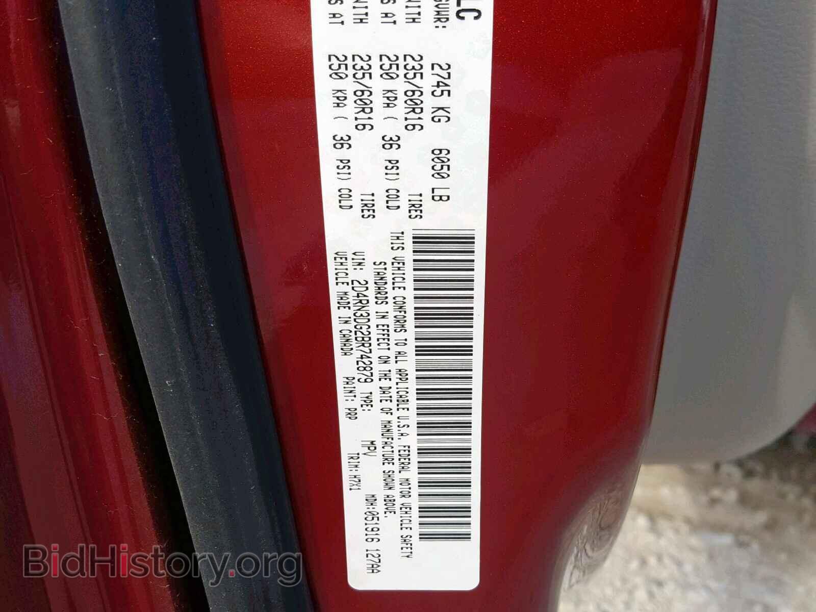 2011 DODGE GRAND CARA - VIN: 2D4RN3DG2BR742879 - Фото 10