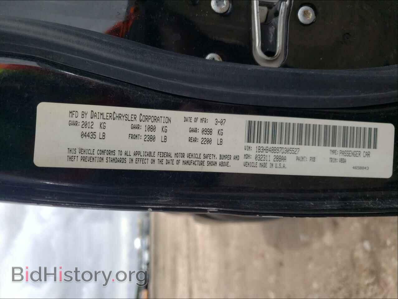 2007 DODGE CALIBER - VIN: 1B3HB48B97D305527 - Photo 10