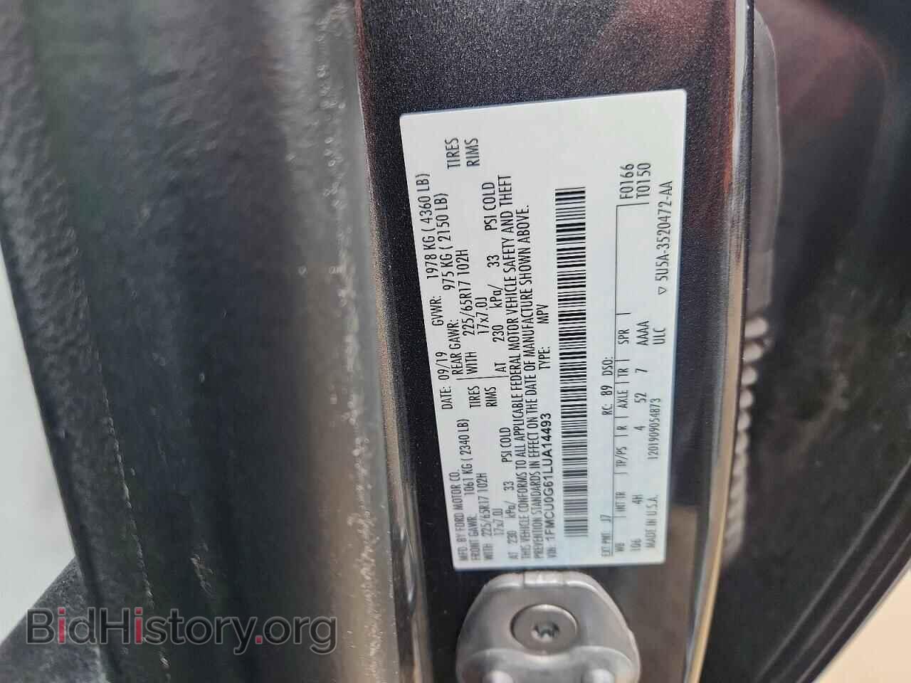2020 FORD ESCAPE - VIN: 1FMCU0G61LUA14493 - Photo 12
