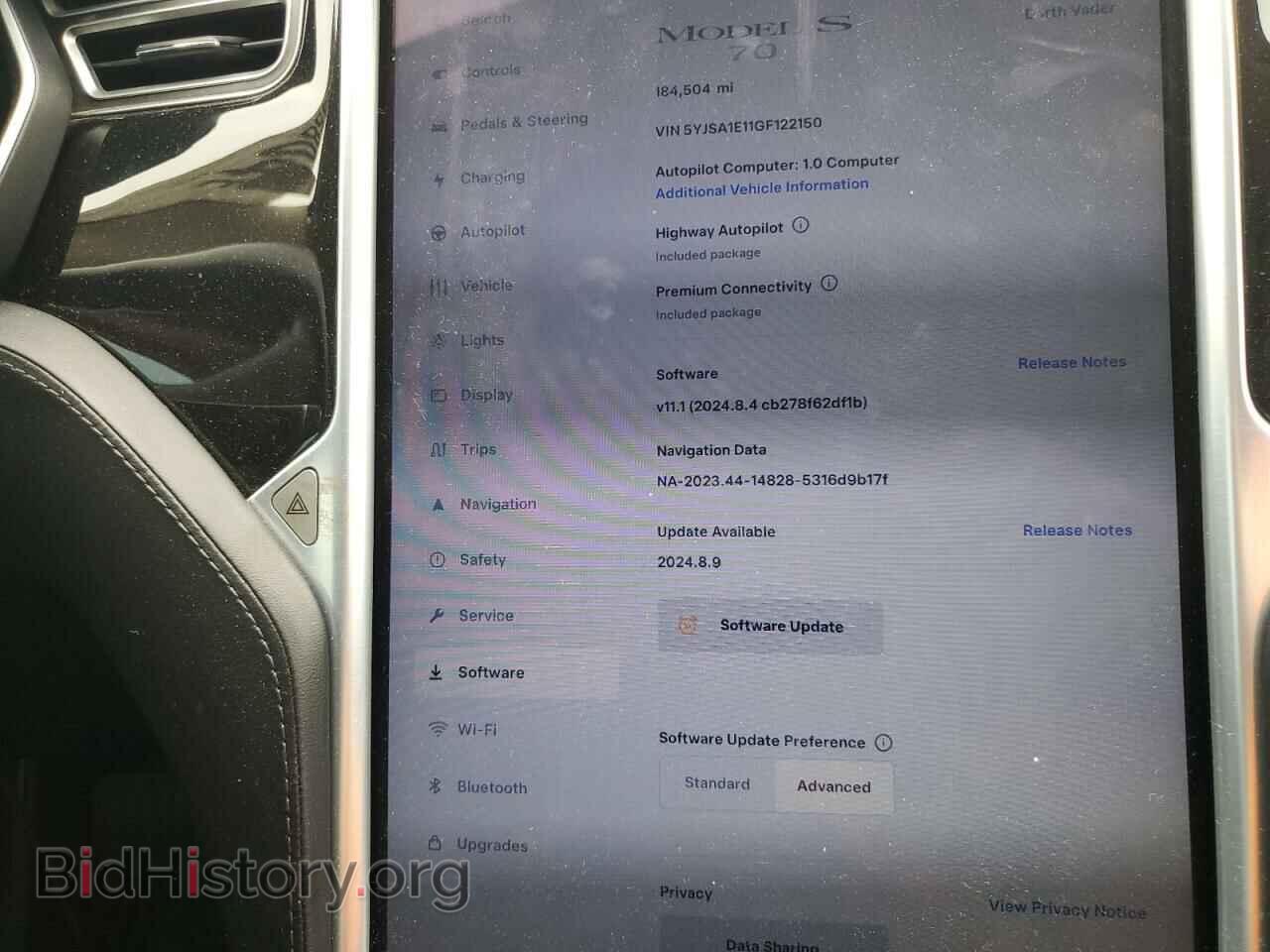 2016 TESLA MODEL S - VIN: 5YJSA1E11GF122150 - Photo 9