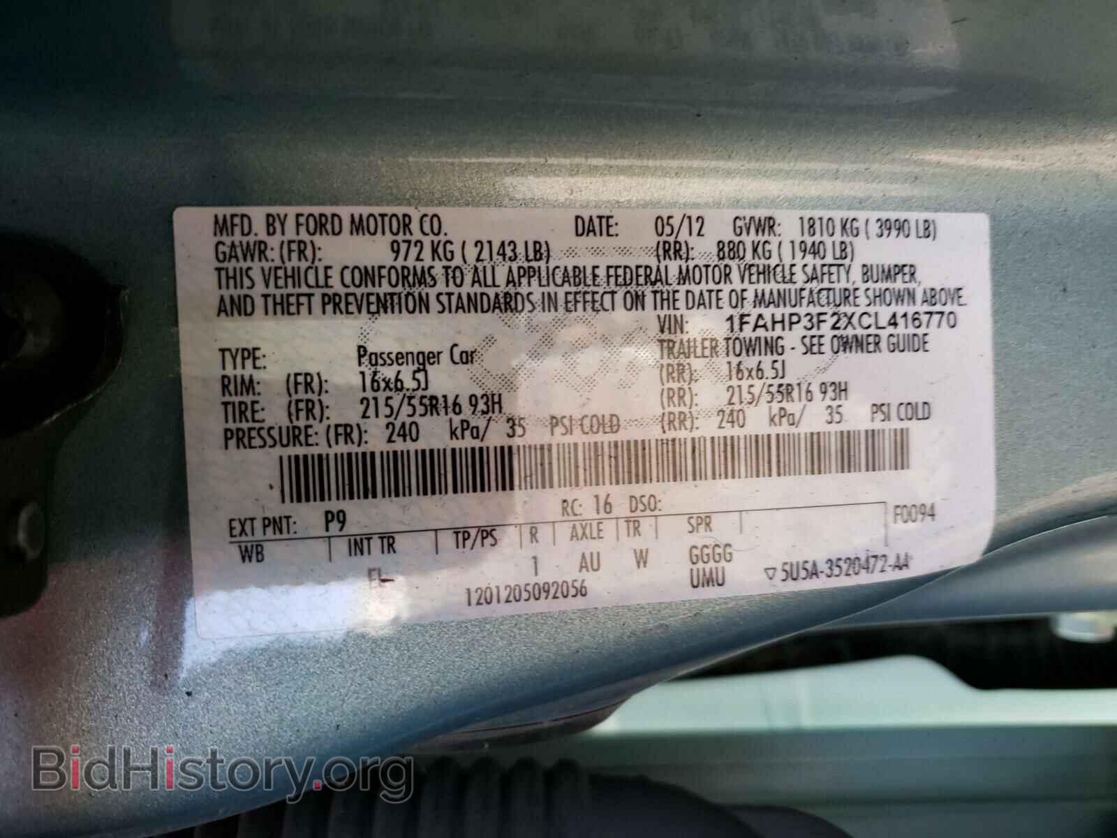 2012 FORD FOCUS - VIN: 1FAHP3F2XCL416770 - Photo 10