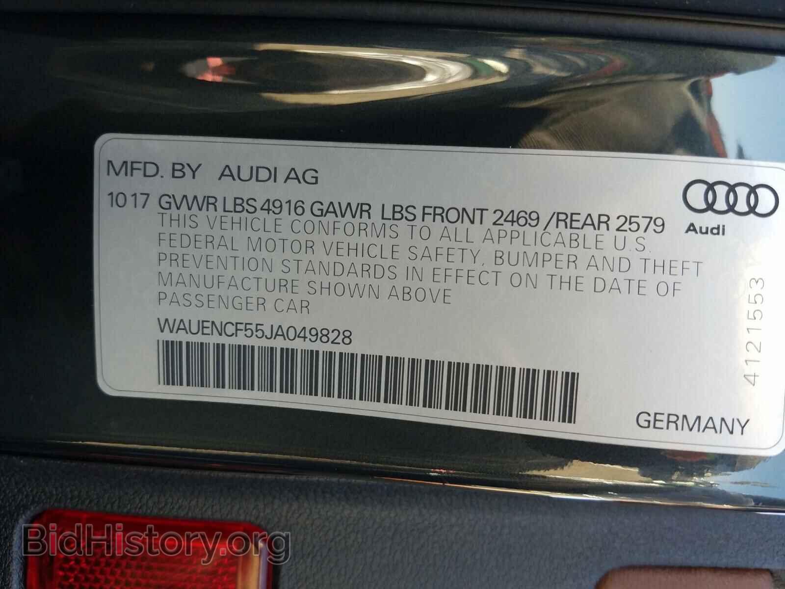 2018 AUDI A5 - VIN: WAUENCF55JA049828 - Фото 10